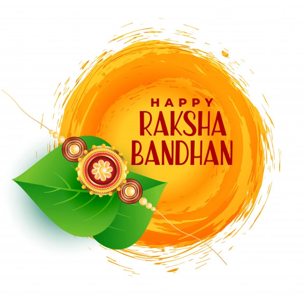 happy raksha bandhan greeting design with leaves 1017 19989