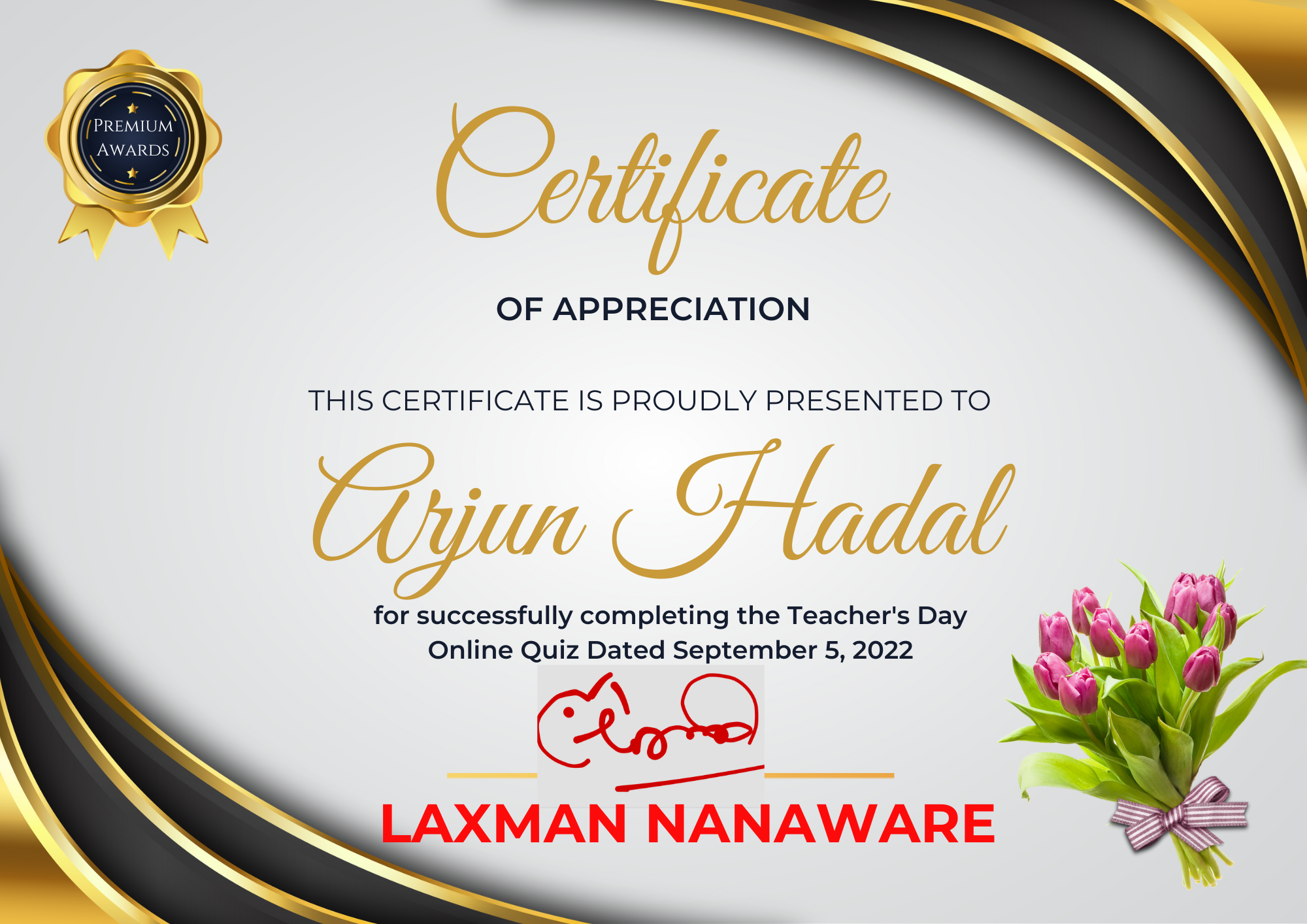 Certificates – Teacher’s Day Online Quiz