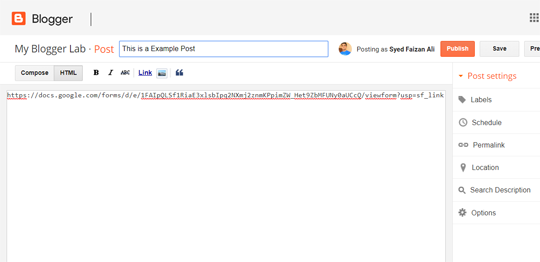 blogger google form 1