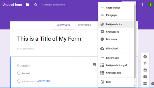 multiple options google form